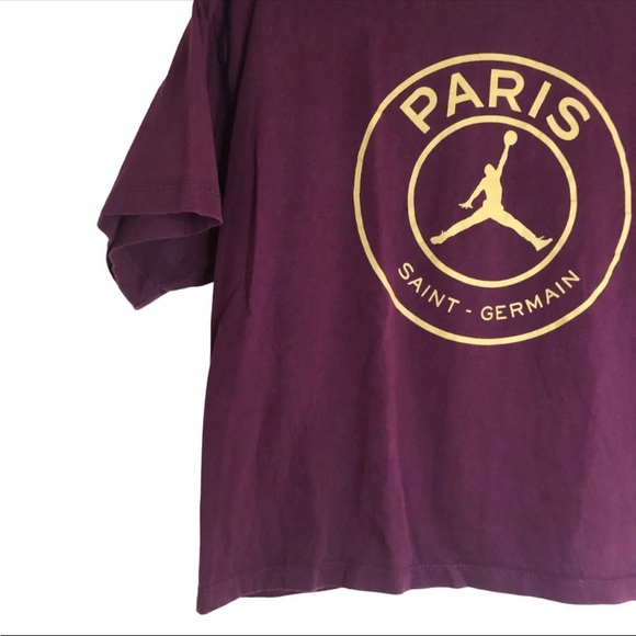 ❌sold❌Nike Air Jordan Bordeaux Paris Saint-Germain Short Sleeve Crop 2XL XXL - Picture 13 of 13